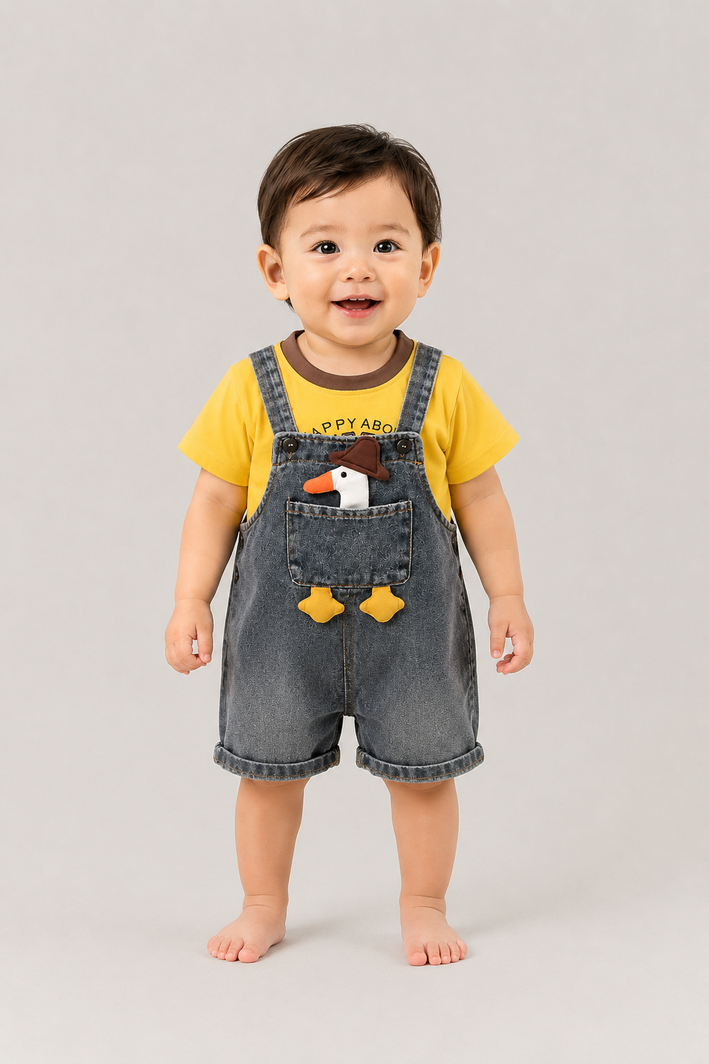 Kids Denim Dungaree & T-Shirt Set | Boys | Short Sleeve | Casual Summer Outfit | Steven & Levon