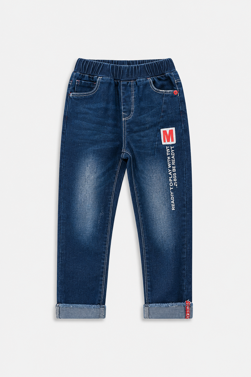 Kids Relaxed Fit Denim Jeans | Boys | Elastic Waist | Casual Everyday Pants | Steven & Levon