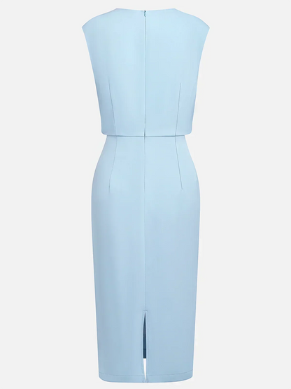 Elegant Draped Midi Dress | Women's Occasion Dress | Flattering Fit | Steven & Levon