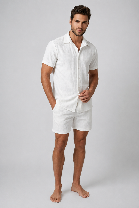 Men's Shorts & Summer Shirt Set | Men's Co-Ord | Casual Holiday Wear | Steven & Levon