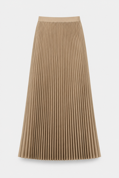 Pleated Skirt | Women | High-Waisted | Flowy A-Line Midi Skirt | Elegant Everyday Wear | Steven & Levon