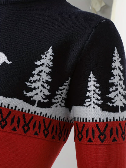 Festive Reindeer Jumper | Christmas Print | Casual Holiday Knitwear | Steven & Levon