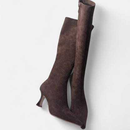 Stylish Slouchy Knee High Boots for Women | Pointed Toe | Block Heel | Pull-On | Steven & Levon
