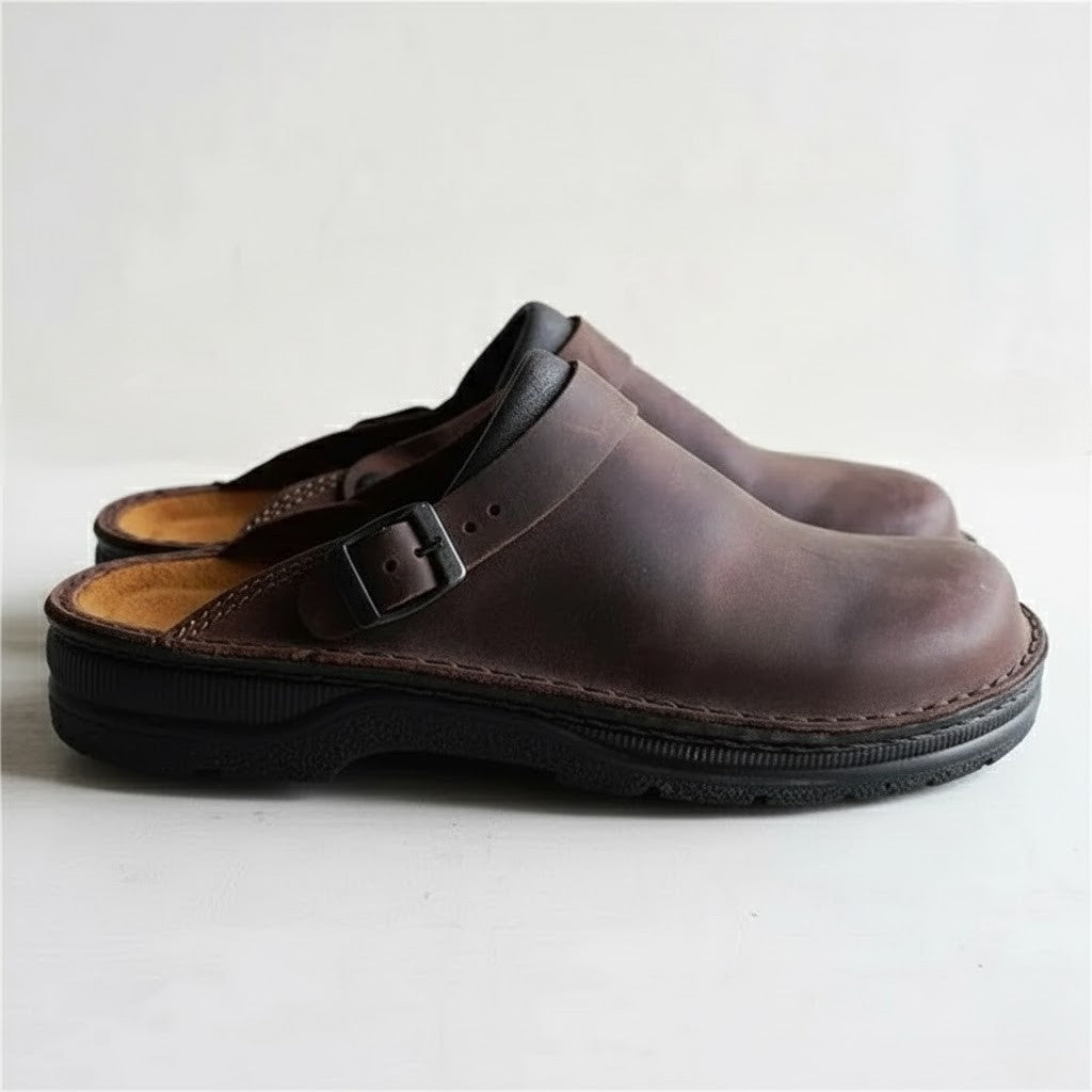 Men's Leather Slip On Clogs | Men | Comfort Casual Shoes | Supportive Everyday Footwear | Steven & Levon