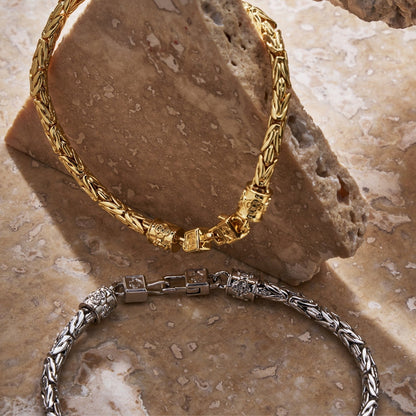 Byzantine Bracelet | Men | Gold or Silver | Statement Chain Bracelet | Steven & Levon