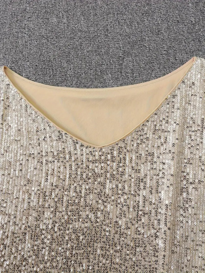 Sequin Mini Dress | Women | Long Sleeve Relaxed Fit | Sparkly Party Cocktail Dress | Steven & Levon