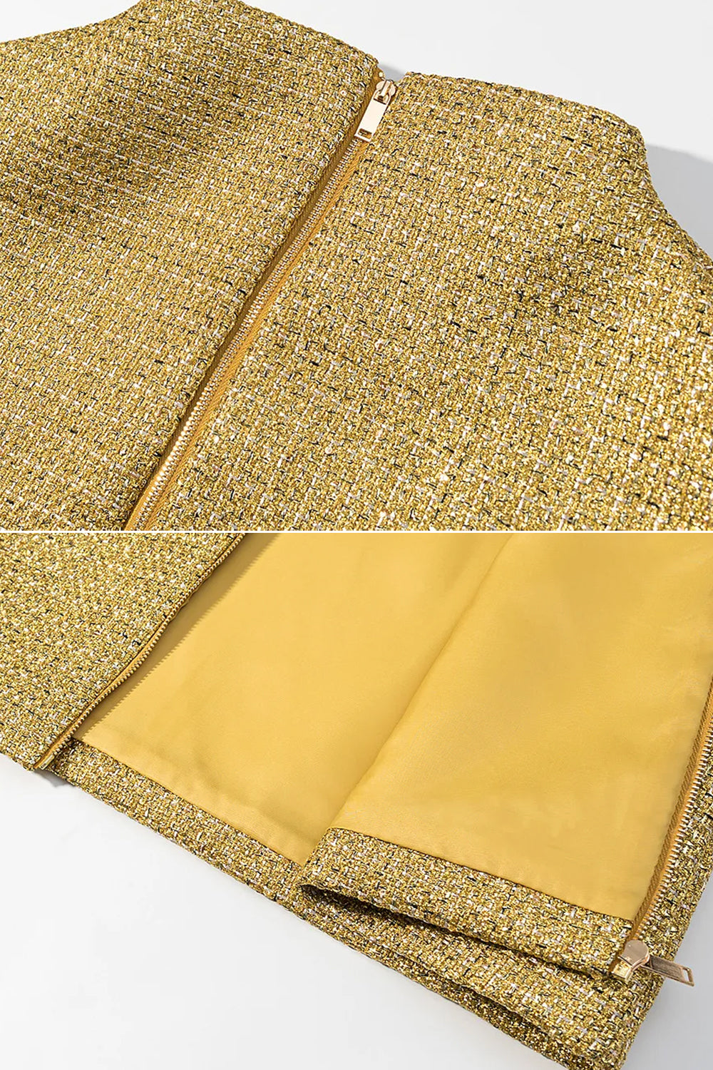 Textured Cape | Women's Metallic Woven Cape | Gold Shimmer Finish, Open Front Statement Outerwear | Steven & Levon
