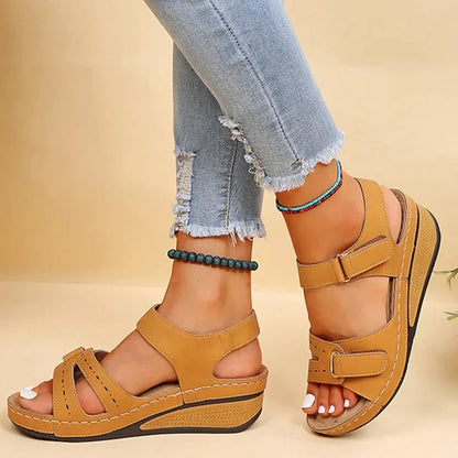 Women's Walking Wedge Sandals | Walking Sandals | Arch Support Comfort Sole | Steven & Levon