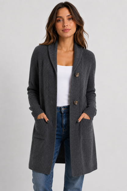 Fine Gauge Knit Cardigan | Women | Button Front | Soft Knit | Polished Everyday Layering | Steven & Levon