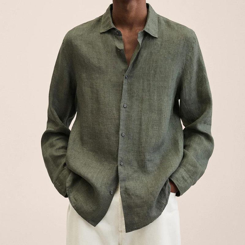 Linen Long Sleeve Shirt | Men | Tailored Fit | Breathable Casual Smart Shirt | Steven & Levon