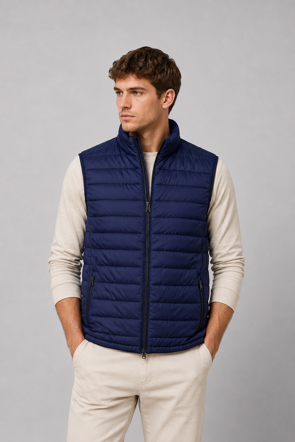 Men's Lightweight Quilted Gilet | Zip Front Bodywarmer | Insulated Sleeveless Vest | Steven & Levon