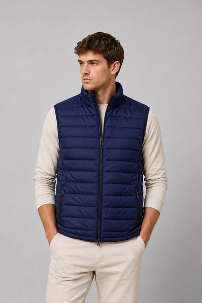 Men's Lightweight Quilted Gilet | Zip Front Bodywarmer | Insulated Sleeveless Vest | Steven & Levon
