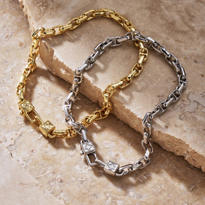 CD Anchor Link Bracelet | Men | Gold or Silver | Anchor Link Bracelet | Steven & Levon