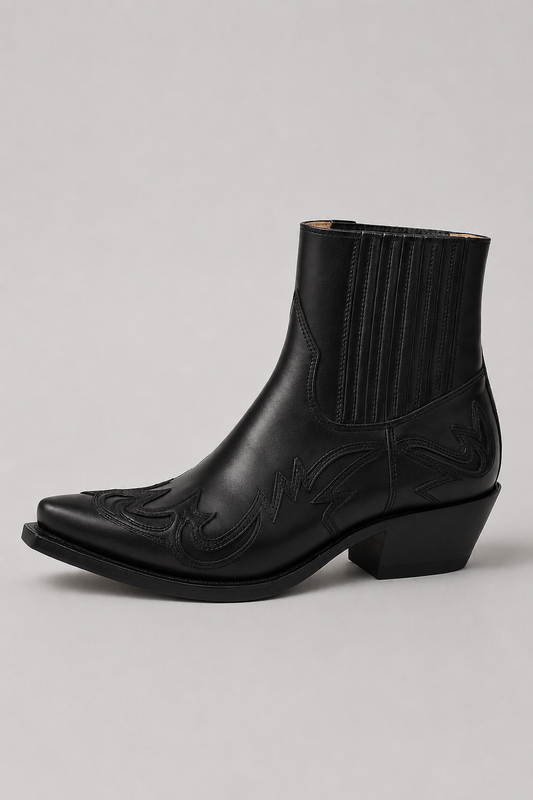 Cowboy Ankle Boots for Women | Pointed Toe | Western Stitch Detail | Steven & Levon