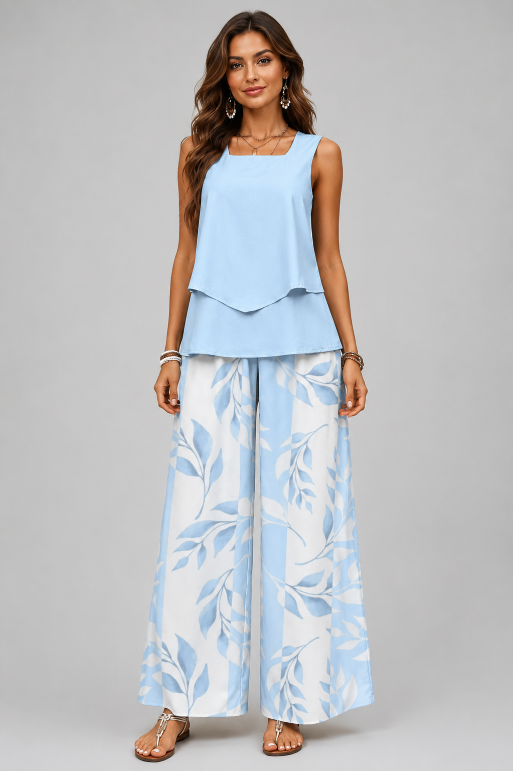 Women's Flowy Top & Relaxed Bottoms Set | Elegant Two-Piece Outfit | Steven & Levon