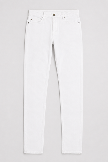 Men's White Slim Fit Jeans | Men | Stretch Denim | Casual Pants | Steven & Levon