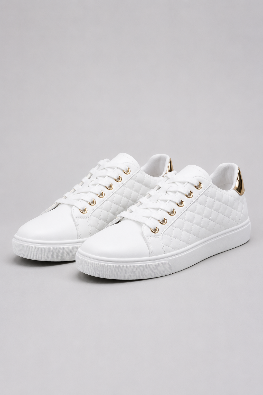 Women's Quilted Lace-Up Sneakers | Eco Leather | Cushioned Lightweight Casual Shoes | Steven & Levon