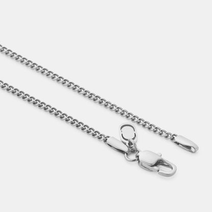 Silver Classic Cross Necklace | Men | Stainless Steel | Cuban Chain | Religious Jewellery | Steven & Levon