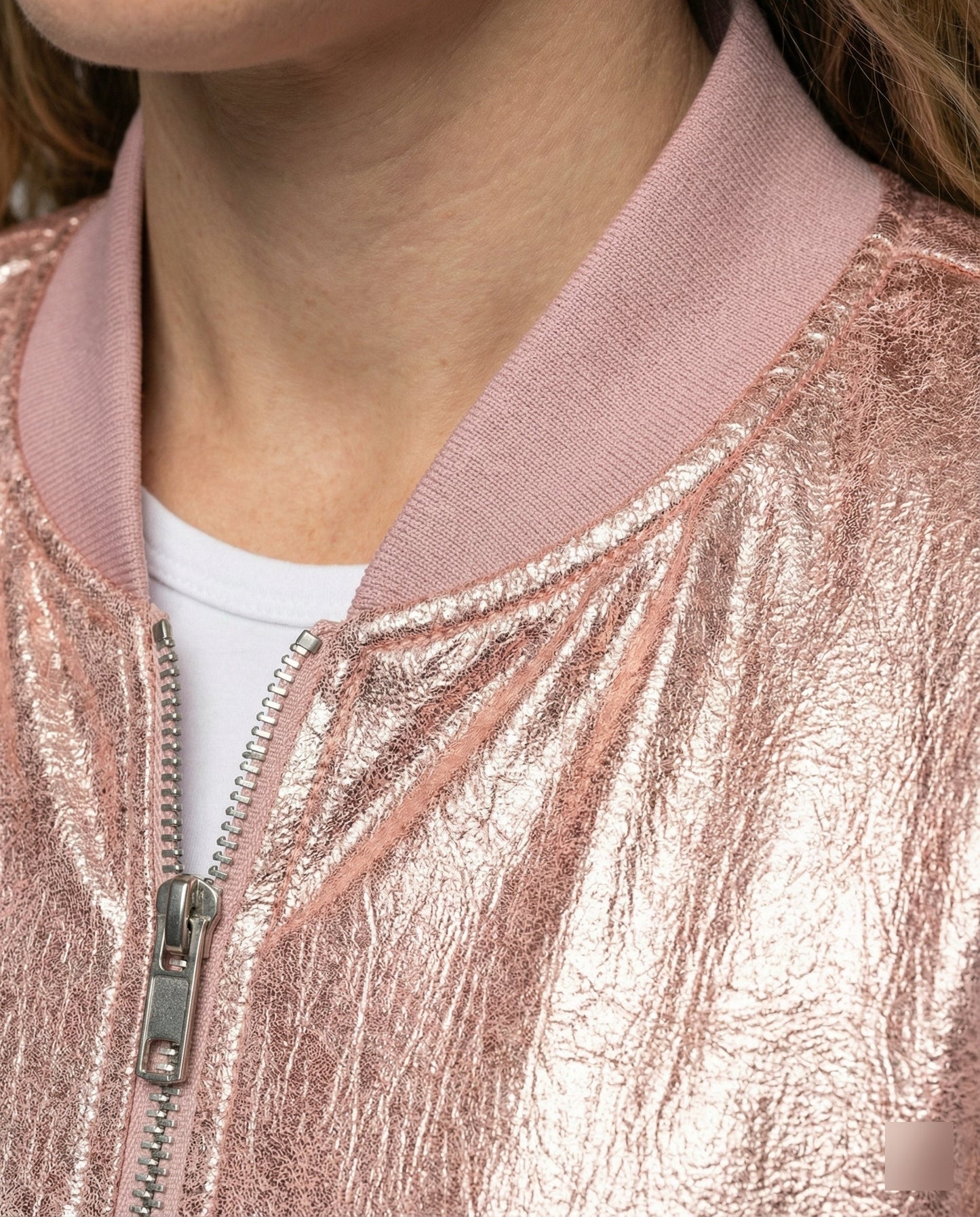 Shiny Bomber Jacket | Women | Zip Front | Lightweight Outerwear | Steven & Levon