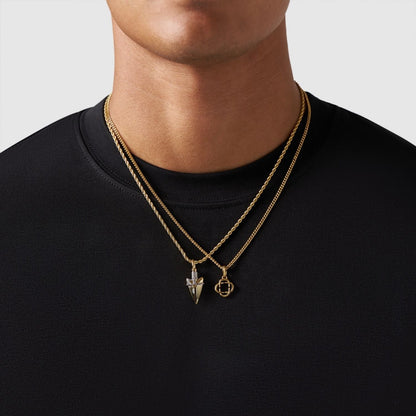 Gold Pendant Set | Unisex | Stainless Steel | Customisable Jewellery | Layered Necklace Set | Steven & Levon