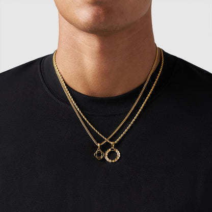Gold Pendant Set | Unisex | Stainless Steel | Customisable Jewellery | Layered Necklace Set | Steven & Levon