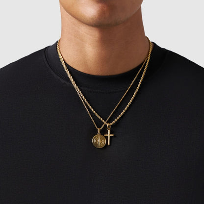 Gold Pendant Set | Unisex | Stainless Steel | Customisable Jewellery | Layered Necklace Set | Steven & Levon
