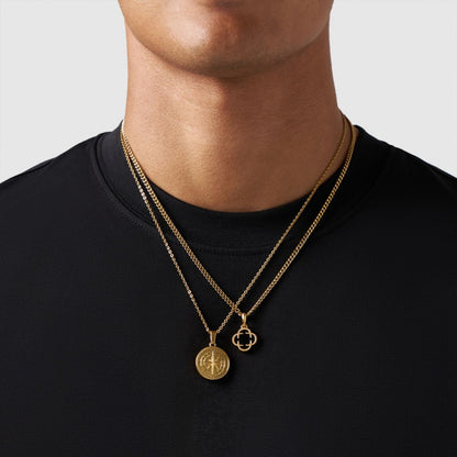 Gold Pendant Set | Unisex | Stainless Steel | Customisable Jewellery | Layered Necklace Set | Steven & Levon