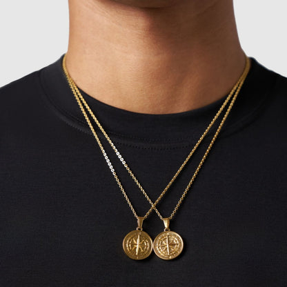 Gold Pendant Set | Unisex | Stainless Steel | Customisable Jewellery | Layered Necklace Set | Steven & Levon