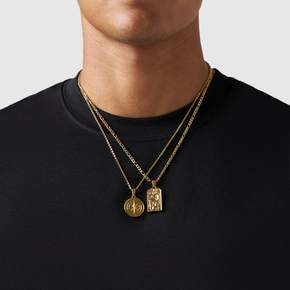 Gold Pendant Set | Unisex | Stainless Steel | Customisable Jewellery | Layered Necklace Set | Steven & Levon