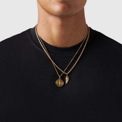 Gold Pendant Set | Unisex | Stainless Steel | Customisable Jewellery | Layered Necklace Set | Steven & Levon