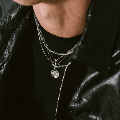 Silver Compass Pendant | Men | Stainless Steel | Nautical Design | Statement Necklace | Steven & Levon