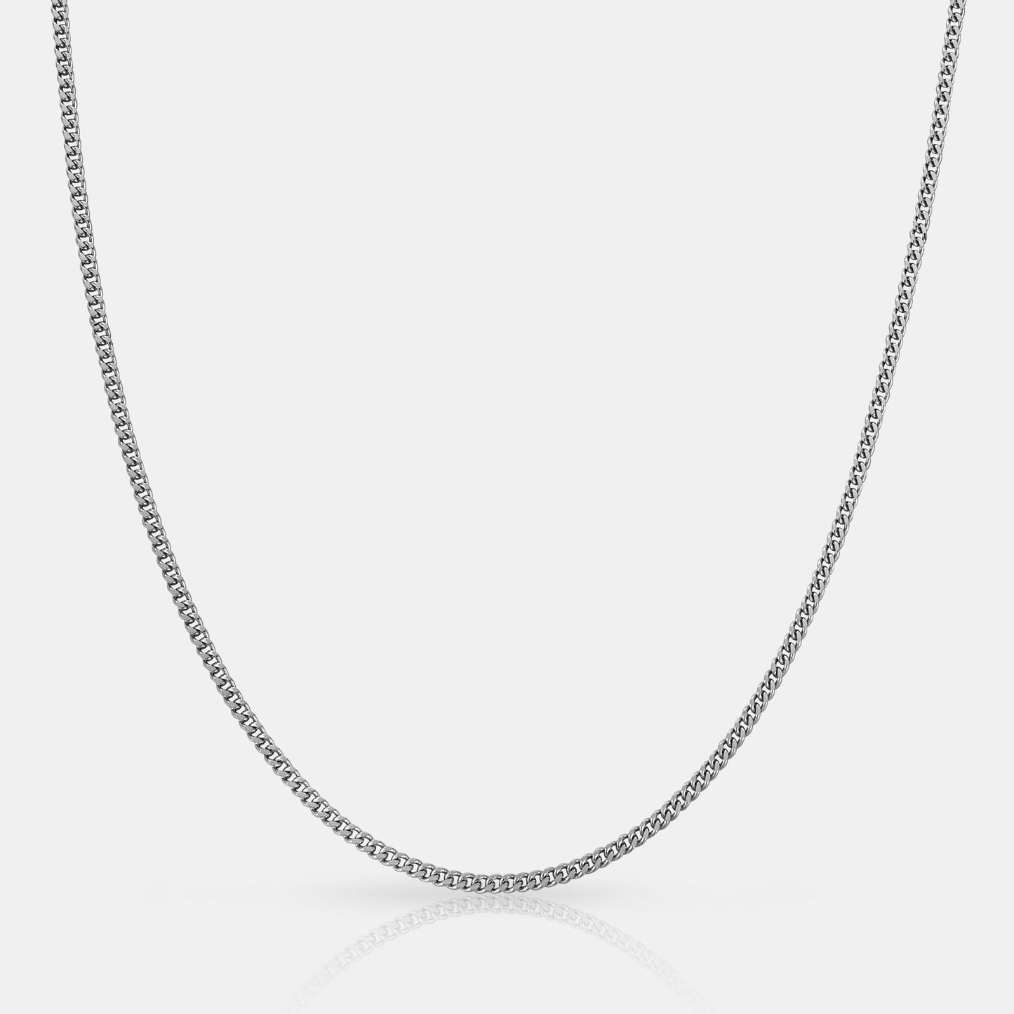 Silver 2mm Chain | Men | Stainless Steel | Polished Finish | Everyday Jewellery | Steven & Levon