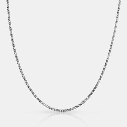 Silver 2mm Chain | Men | Stainless Steel | Polished Finish | Everyday Jewellery | Steven & Levon