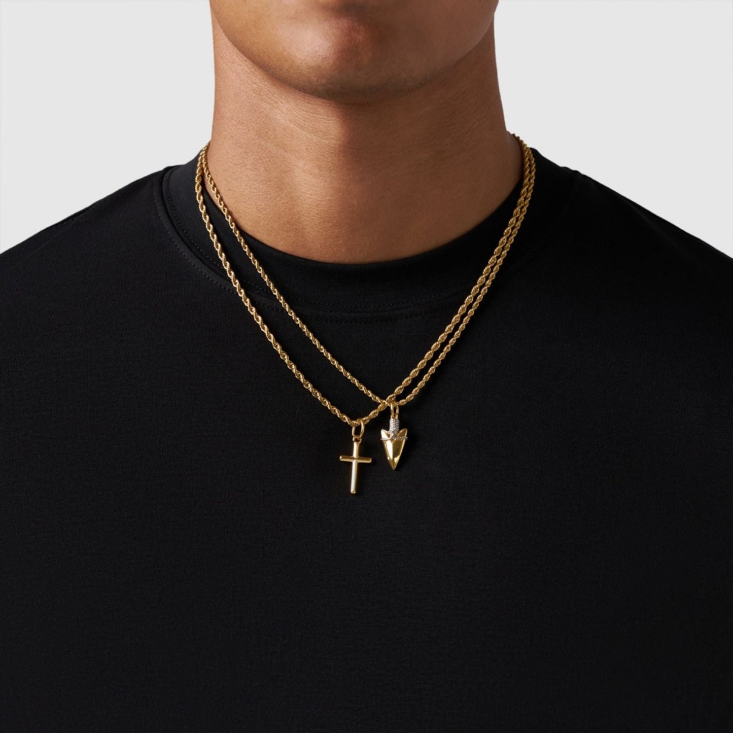 Gold Pendant Set | Unisex | Stainless Steel | Customisable Jewellery | Layered Necklace Set | Steven & Levon