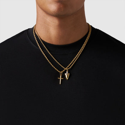 Gold Pendant Set | Unisex | Stainless Steel | Customisable Jewellery | Layered Necklace Set | Steven & Levon