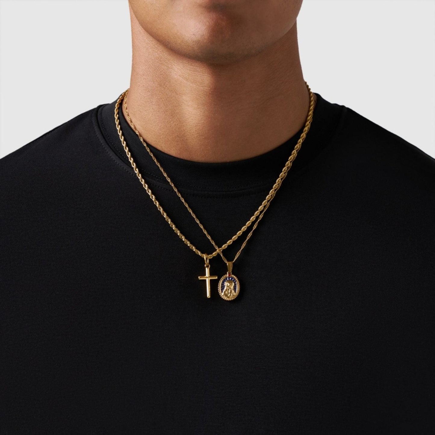 Gold Pendant Set | Unisex | Stainless Steel | Customisable Jewellery | Layered Necklace Set | Steven & Levon