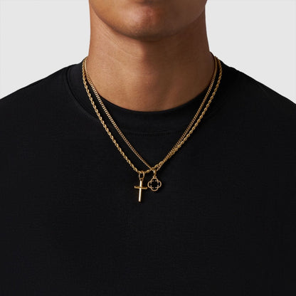 Gold Pendant Set | Unisex | Stainless Steel | Customisable Jewellery | Layered Necklace Set | Steven & Levon