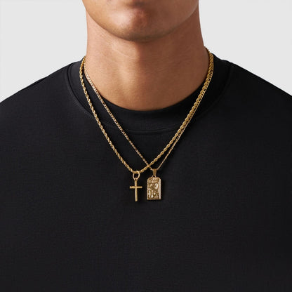 Gold Pendant Set | Unisex | Stainless Steel | Customisable Jewellery | Layered Necklace Set | Steven & Levon