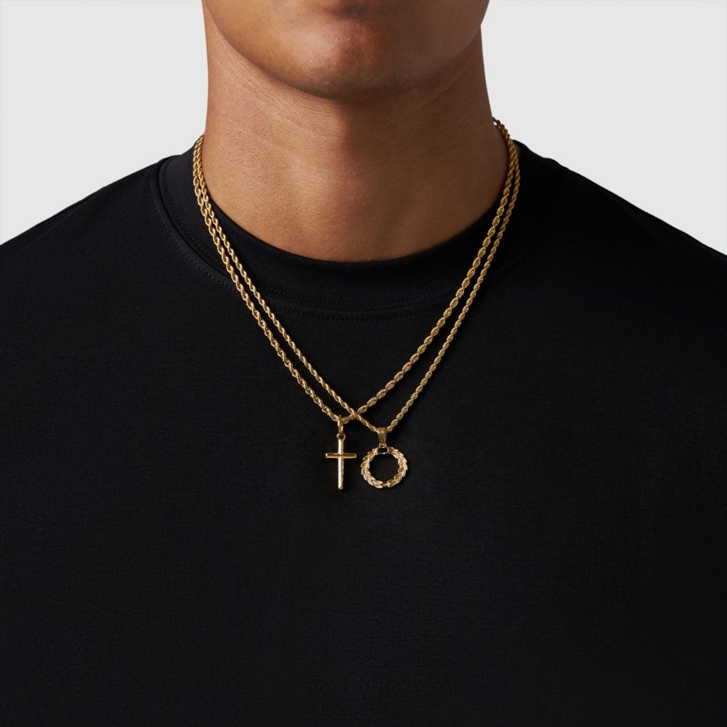 Gold Pendant Set | Unisex | Stainless Steel | Customisable Jewellery | Layered Necklace Set | Steven & Levon