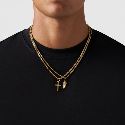 Gold Pendant Set | Unisex | Stainless Steel | Customisable Jewellery | Layered Necklace Set | Steven & Levon