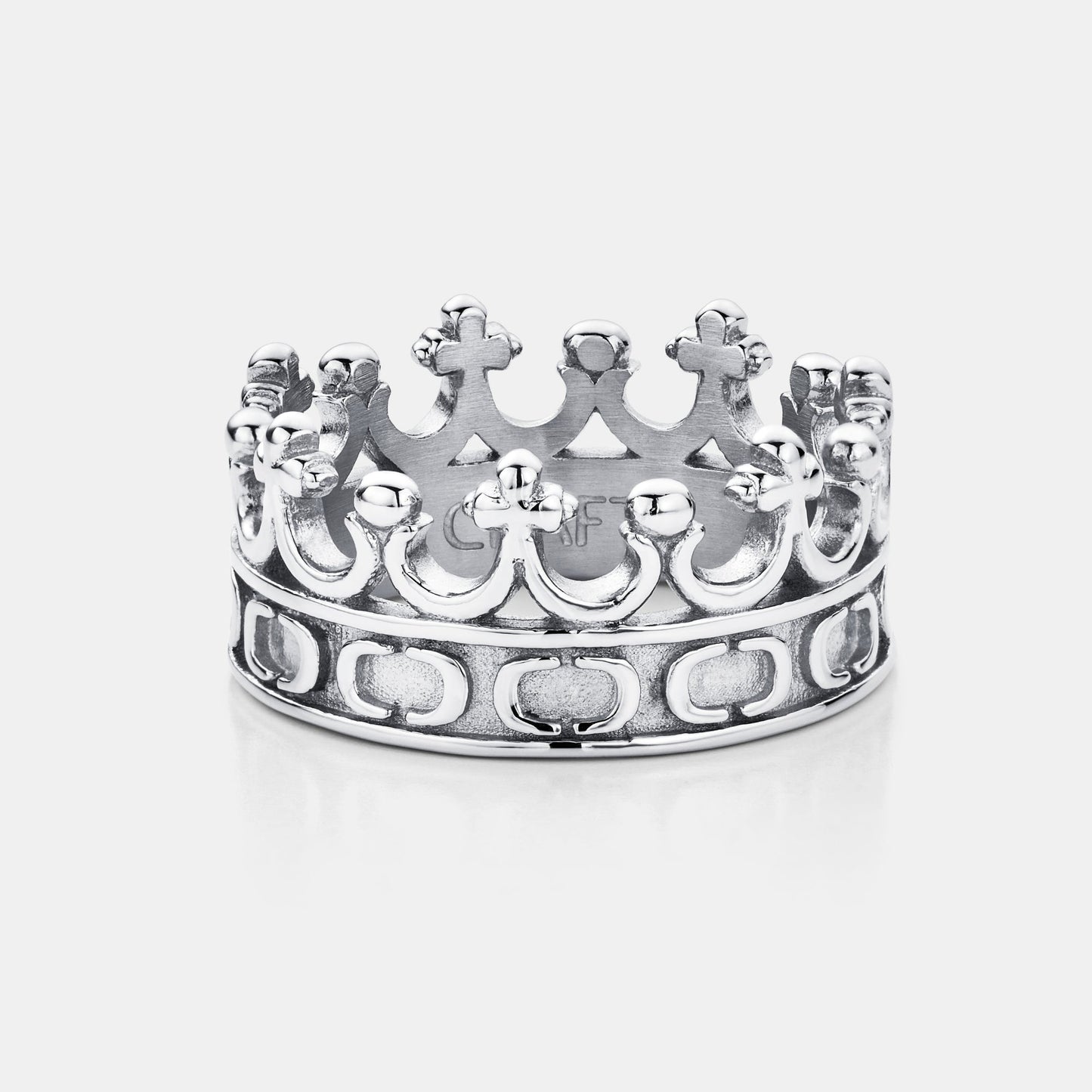 Crown Ring | Silver | Unisex | Stainless Steel | Royal Crown Design | Statement Jewelry | Steven & Levon