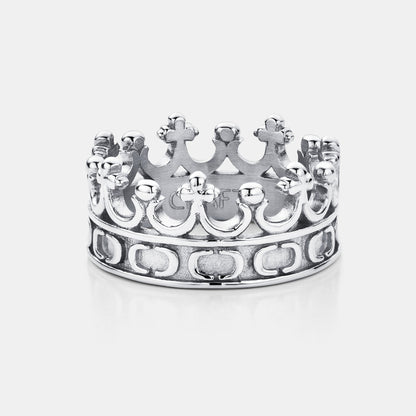 Crown Ring | Silver | Unisex | Stainless Steel | Royal Crown Design | Statement Jewelry | Steven & Levon