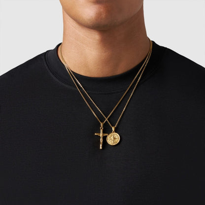 Gold Pendant Set | Unisex | Stainless Steel | Customisable Jewellery | Layered Necklace Set | Steven & Levon