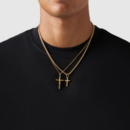 Gold Pendant Set | Unisex | Stainless Steel | Customisable Jewellery | Layered Necklace Set | Steven & Levon