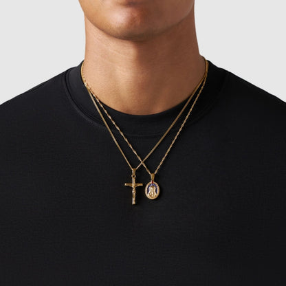 Gold Pendant Set | Unisex | Stainless Steel | Customisable Jewellery | Layered Necklace Set | Steven & Levon