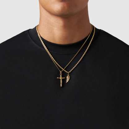 Gold Pendant Set | Unisex | Stainless Steel | Customisable Jewellery | Layered Necklace Set | Steven & Levon
