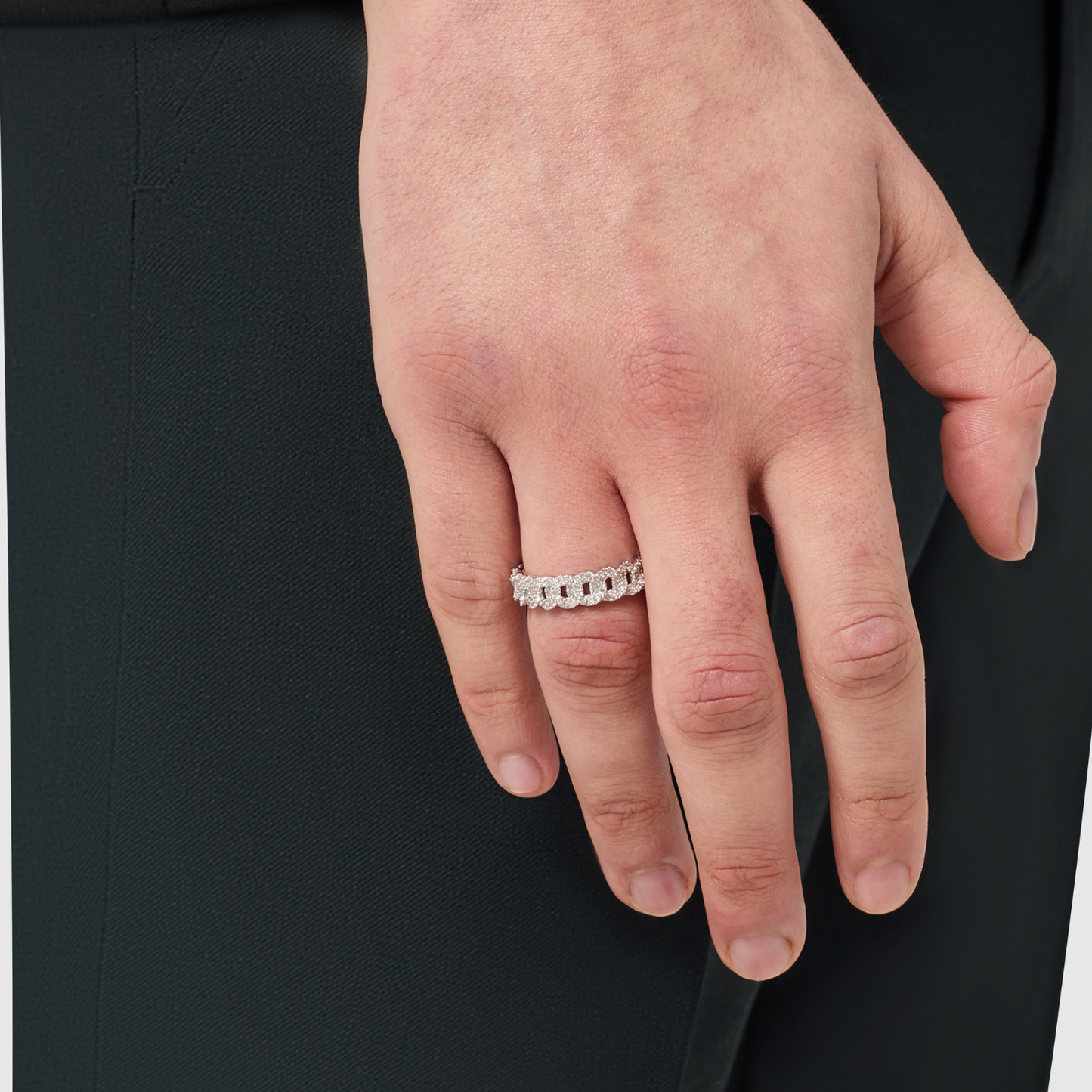 Iced Cuban Band Ring | Gold or Silver | Unisex | Stainless Steel | 6mm | Cubic Zirconia | Steven & Levon