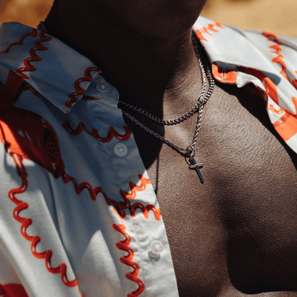 Men's Cuban Link Chain | 4mm | 316L Stainless Steel | Rhodium Finish | Silver | Steven & Levon