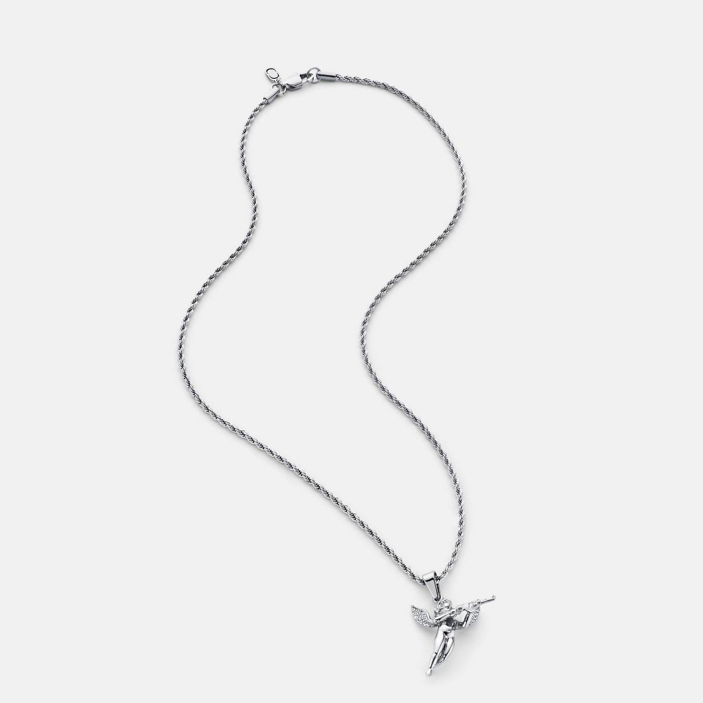 Silver Cupid's Revenge Pendant | Men | Stainless Steel | Gothic Heart Design | Statement Necklace | Steven & Levon