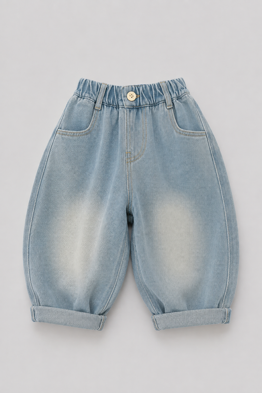 Kids Cartoon Patch Denim Jeans | Boys | Elastic Waist | Loose Fit | Casual Everyday Pants | Steven & Levon